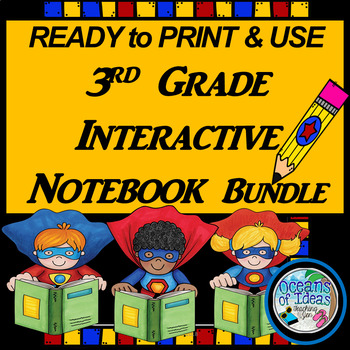 Preview of Ready to Print & Use 3rd Grade Interactive Notebook Bundle