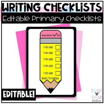 Preview of Editable Primary Writing Checklists