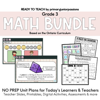 Preview of Ready to Teach | Grade 3 Math Unit Plan Bundle | Ontario