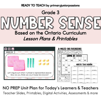 Preview of Ready to Teach | Grade 3 Number Sense: Place Value Math Unit Plan | Ontario
