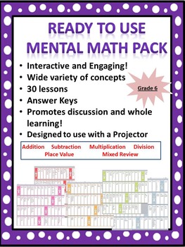 Preview of Ready to Use Grade 6 Mental Math