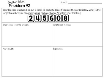 problem solving for place value