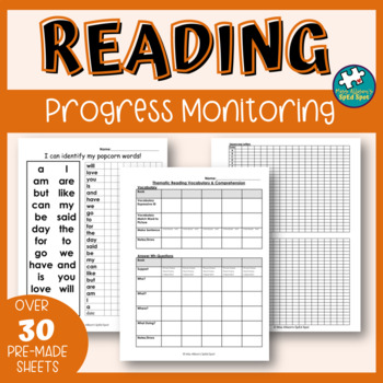 Preview of NO PREP Reading IEP Progress Monitoring Sheets for Elementary Special Education