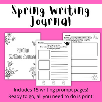 Spring Writing Prompt Journal by Teach Teach and Teach | TPT
