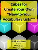 Ready to Use Vocabulary Cubes (3) for Student Created Voca