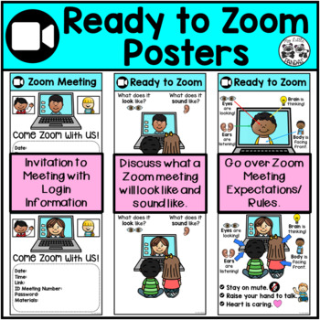 Preview of Ready to Zoom Posters for Distance Learning *English/Spanish/Vietnamese*