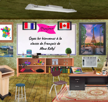 Preview of Ready to go French classroom just add your personal avatar