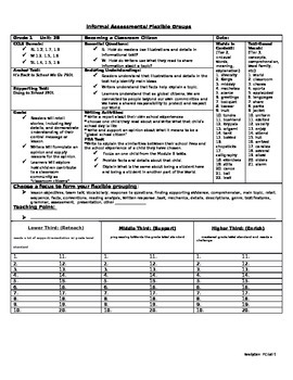 Preview of ReadyGEN 2014 Grade 1 Unit 2B informal assessment/small group template