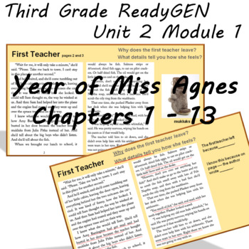 Preview of ReadyGEN Third Grade The Year of Miss Agnes Unit