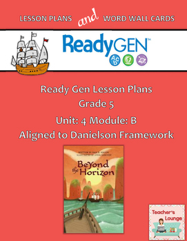 Preview of ReadyGen 2016 Lesson Plans Unit 4B - Word Wall Cards - EDITABLE - Grade 5