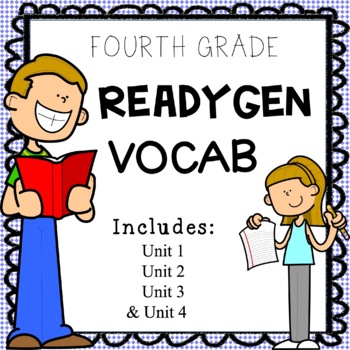 Preview of ReadyGen Grade 4 Vocabulary Cards