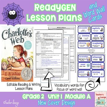Preview of ReadyGen Lesson Plans Unit 1 Module A  - Word Wall Cards - EDITABLE -Grade 2