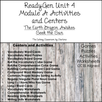 Preview of ReadyGen Unit 4 Module A Centers and Activities Second Grade