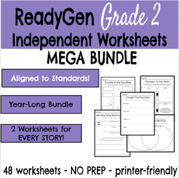 Preview of ReadyGen Worksheets: YEAR-LONG MEGA BUNDLE (Grade 2)
