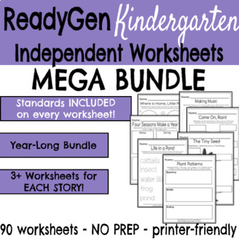 Preview of ReadyGen Worksheets: YEAR-LONG MEGA BUNDLE (Grade K)