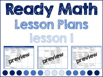 Preview of ReadyMath iReady Kindergarten Lesson 1 Lesson Plans (EDITABLE VERSION) **NO PREP