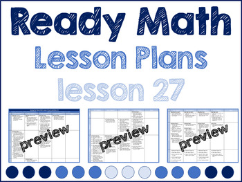 Preview of ReadyMath iReady Kindergarten Lesson 27 Lesson Plans (EDITABLE VERSION) *NO PREP