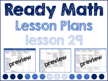 Preview of ReadyMath iReady Kindergarten Lesson 29 Lesson Plans (EDITABLE VERSION) *NO PREP