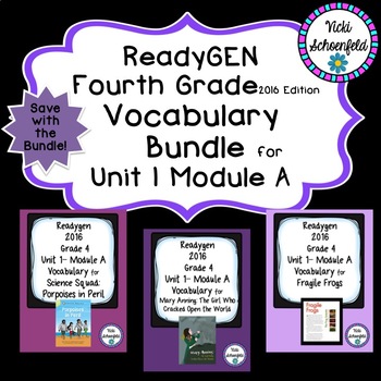 Preview of Readygen Grade 4 Unit 1 Module A Vocabulary Bundle