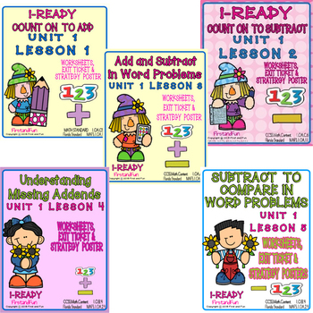 Preview of iReady Math Complete Unit 1 Bundle - Add and Subtract Number Sense 1st Grade