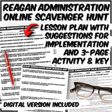 Reagan Administration Webquest with Digital Option