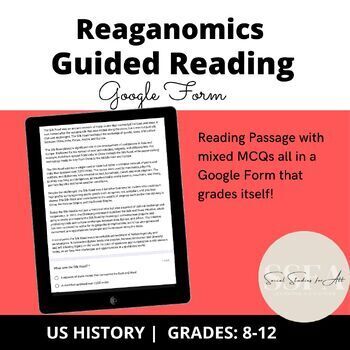 Preview of Reaganomics Guided/Close Reading Google Forms