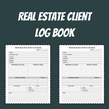 Preview of Real Estate Client Log Book-Prospects Logbook & Notebook For Professionals