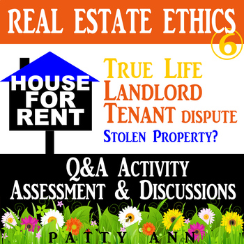 Preview of Real Estate Ethics Landlord Tenant Theft Dispute Problem Resolution Case Study 6