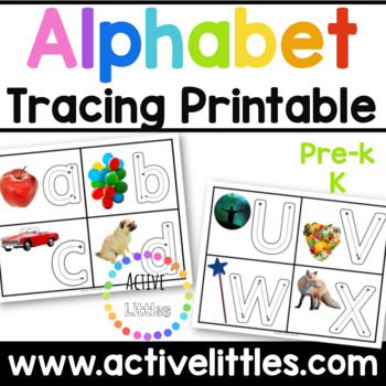 Preview of Real Images Alphabet Tracing Cards Printable