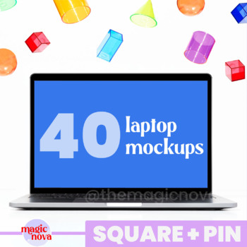Preview of Real Laptop Mockups for Social Media - Shapes