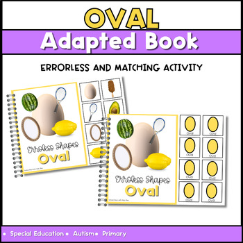 Preview of Errorless Adapted Book 2D Shape Book- Oval - For Special Education