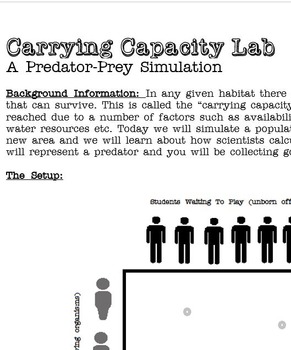 Real Life Carrying Capacity Simulation Lab Activity by The Biology Depot
