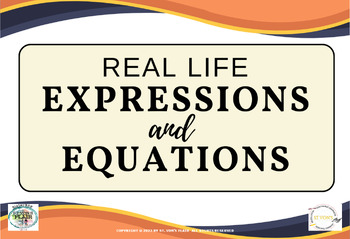 Preview of Real Life Expressions and Equations