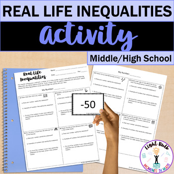 Preview of Real Life Inequalities Activity (An Introduction to Inequalities)
