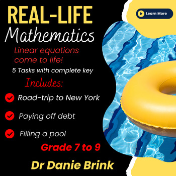 Preview of Summer fun! Real-Life Linear Equations Tasks, with key and Linear Programming