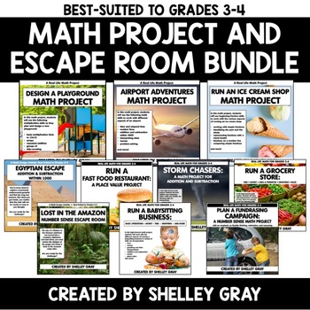 Preview of Real Life Math Projects for 3rd and 4th Grade - Bundle of Ten Thinking Projects