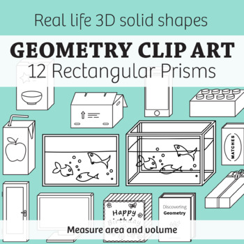 Real Life Objects Clip Art: 12 Regtangular Prisms 2D & 3D ...