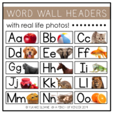 Real Life Photo Word Wall Headers (Only Header Cards)