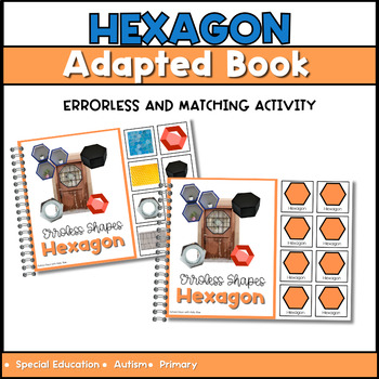Preview of Errorless Adapted Book 2D Shape Book- Hexagon