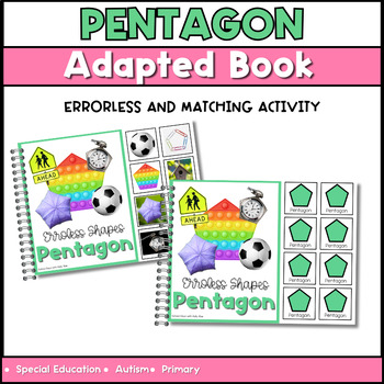 Preview of Errorless Adapted Book  2D Shape Book- Pentagon for Special Education