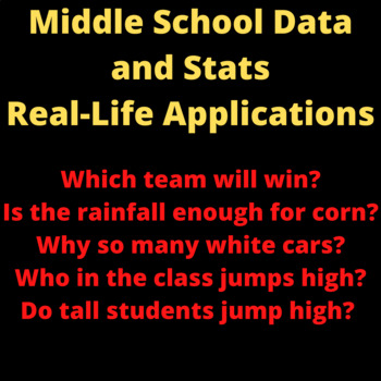 Preview of Summer Camp Fun - Real Life Practical Data and Statistics Projects and Tasks.