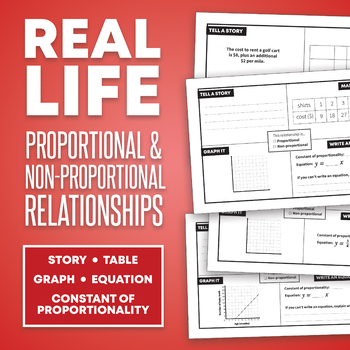 Preview of Real-Life Proportional and Non-Proportional Relationships Activity
