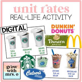 Preview of Real Life Unit Rates: Better Buy Restaurants *DIGITAL*