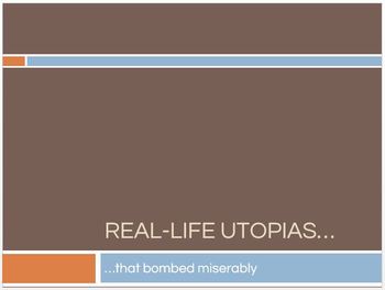 Preview of Real Life Utopias - Great pre-reading activity for The Giver and other novels