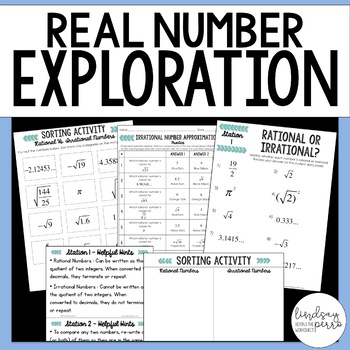 Preview of Real Number Exploration Activities