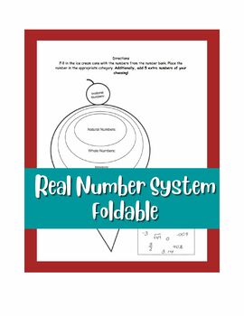 Real Number Ice Cream Cone by Quarta Math | TPT