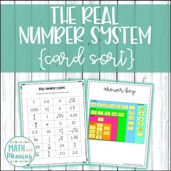 Preview of Real Number System Classification Card Sort Activity - 8.NS.A.1