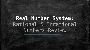 Preview of Real Number System: Classifying Numbers