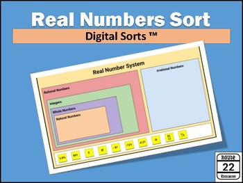 Preview of Distance Learning: Real Number System Digital Sort