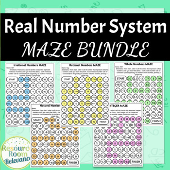 Preview of Real Number System Identification Maze Bundle